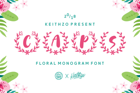 Caps Floral Monogram Font for Bold Branding