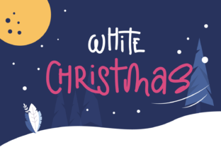 White Christmas Nighttime Field Display Font